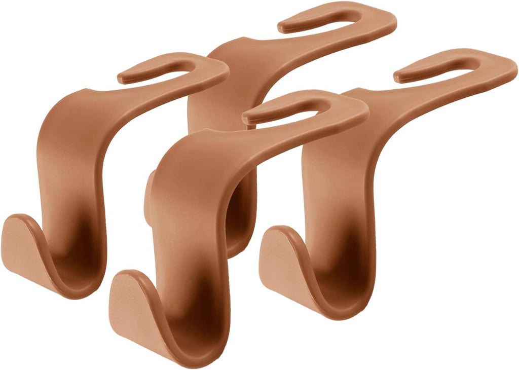 LivTee Car Seat Headrest Hook, Auto Seat Hook Hangers Organizer Interior Accessories for Purse Coats Umbrellas Grocery Bags Handbag, 4-Pack - Blown