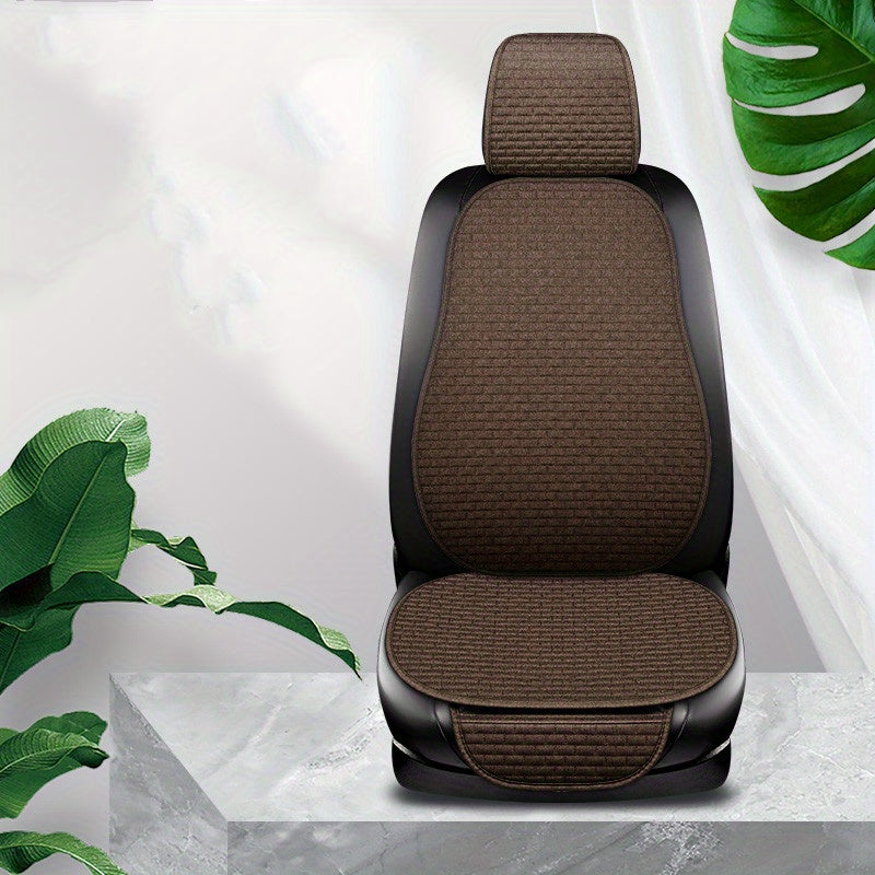 Flax Car Seat Cover Protector Linen Front Back Cushion Protection Car Seat Pad Mat Backrest Automobiles Front Backrest Seat Cushion