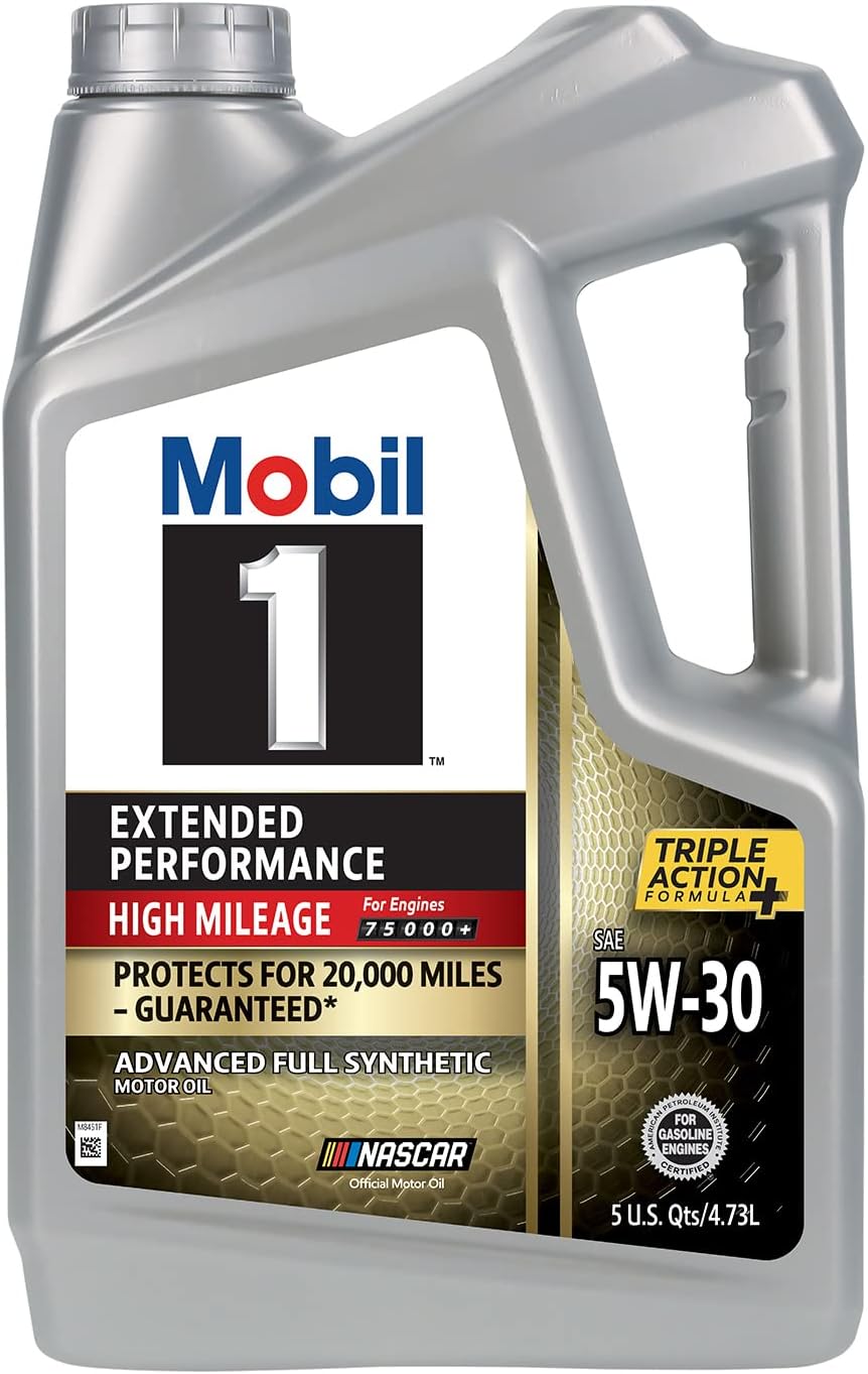 Mobil 1 Extended Performance High Mileage Full Synthetic Motor Oil 5W-30, 5 Quart