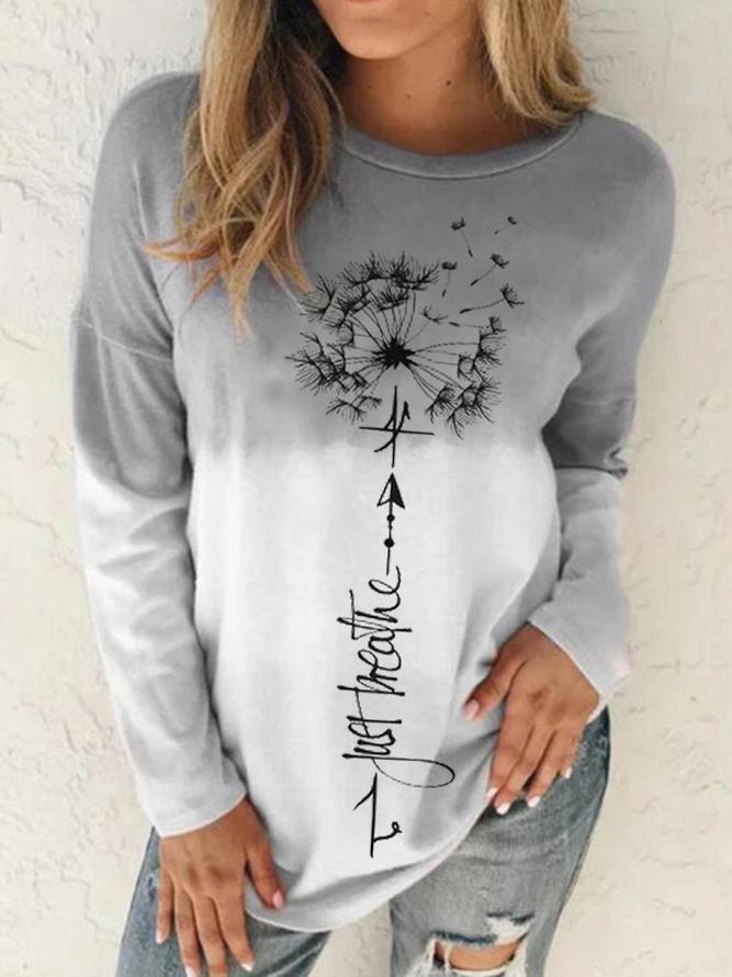 Ladies Dandelion Print Sweatshirt