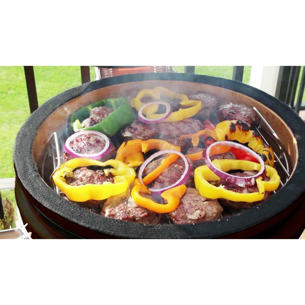 Vision Icon 101 Electric and Charcoal Kamado Grill in Black