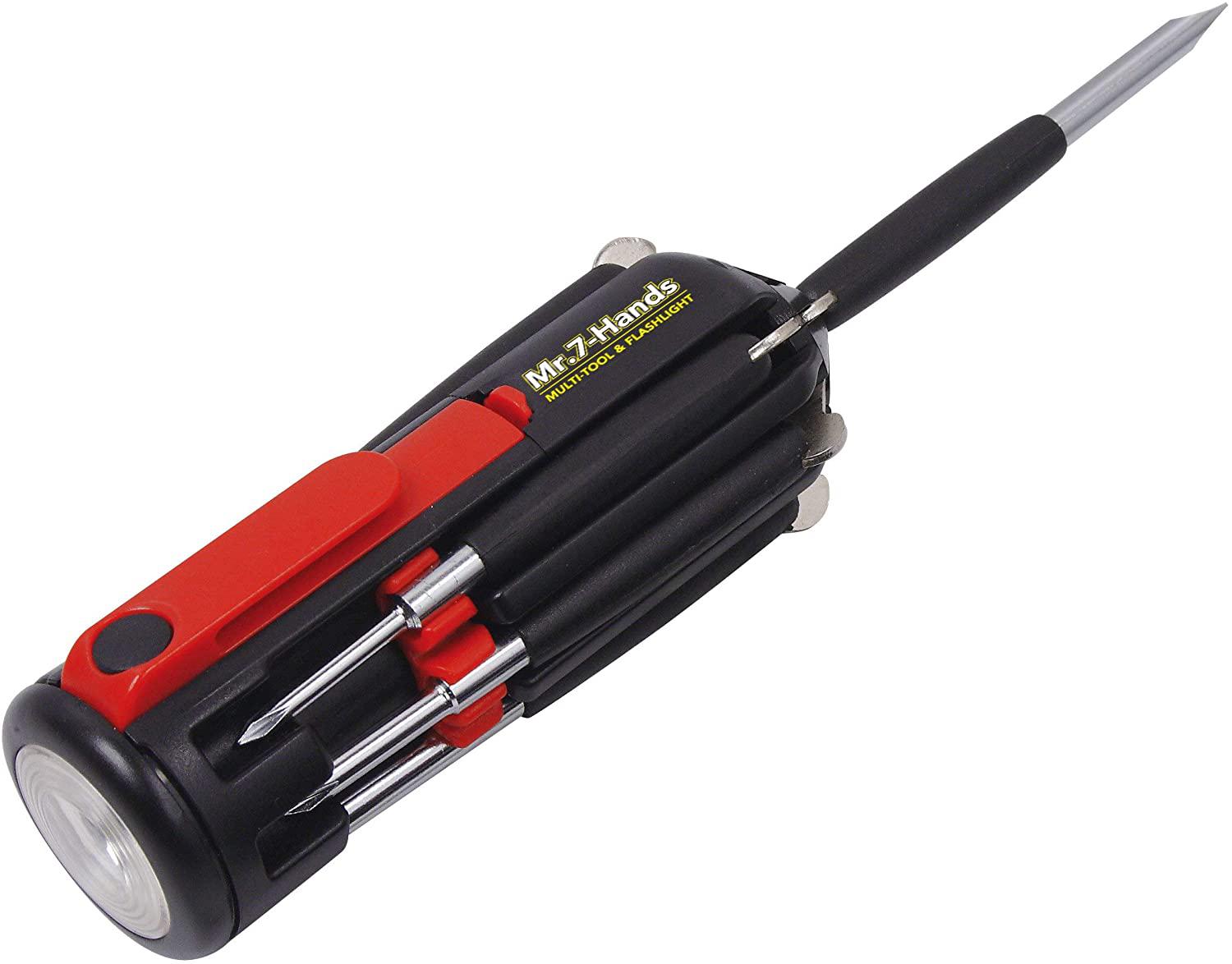 4 Set APOLLO TOOLS Original Mr. 7-Hands, Multi Screwdriver Hand Tool, All In One Patented Screwdriver, 8 Screwdrivers in 1 Tool with Worklight and Flashlight - DT1719