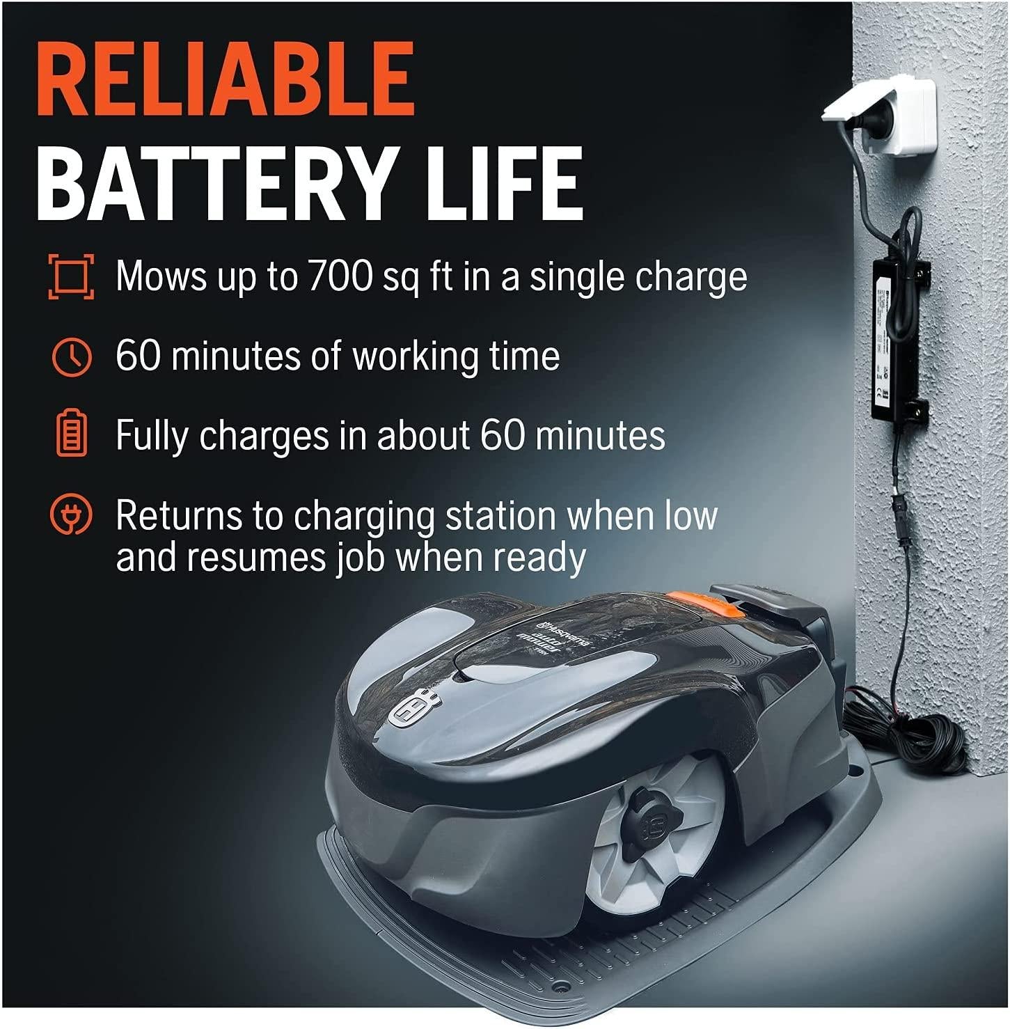 Husqvarna Automower® 115H Connect/4G Robotic Lawn Mower, Small – Medium Yards (0.4 Acres)