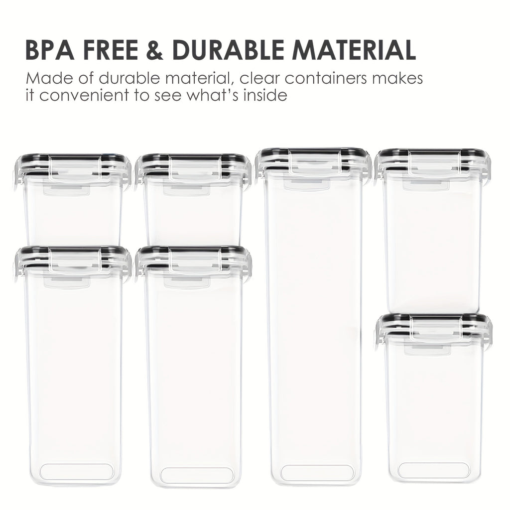 9Pcs Airtight Food StoraContainers With Lids,BPA Free,Plastic Kitchen And Pantry Canisters For Cereal,Dry Food,Flour And Sugar,Dishwasher Safe