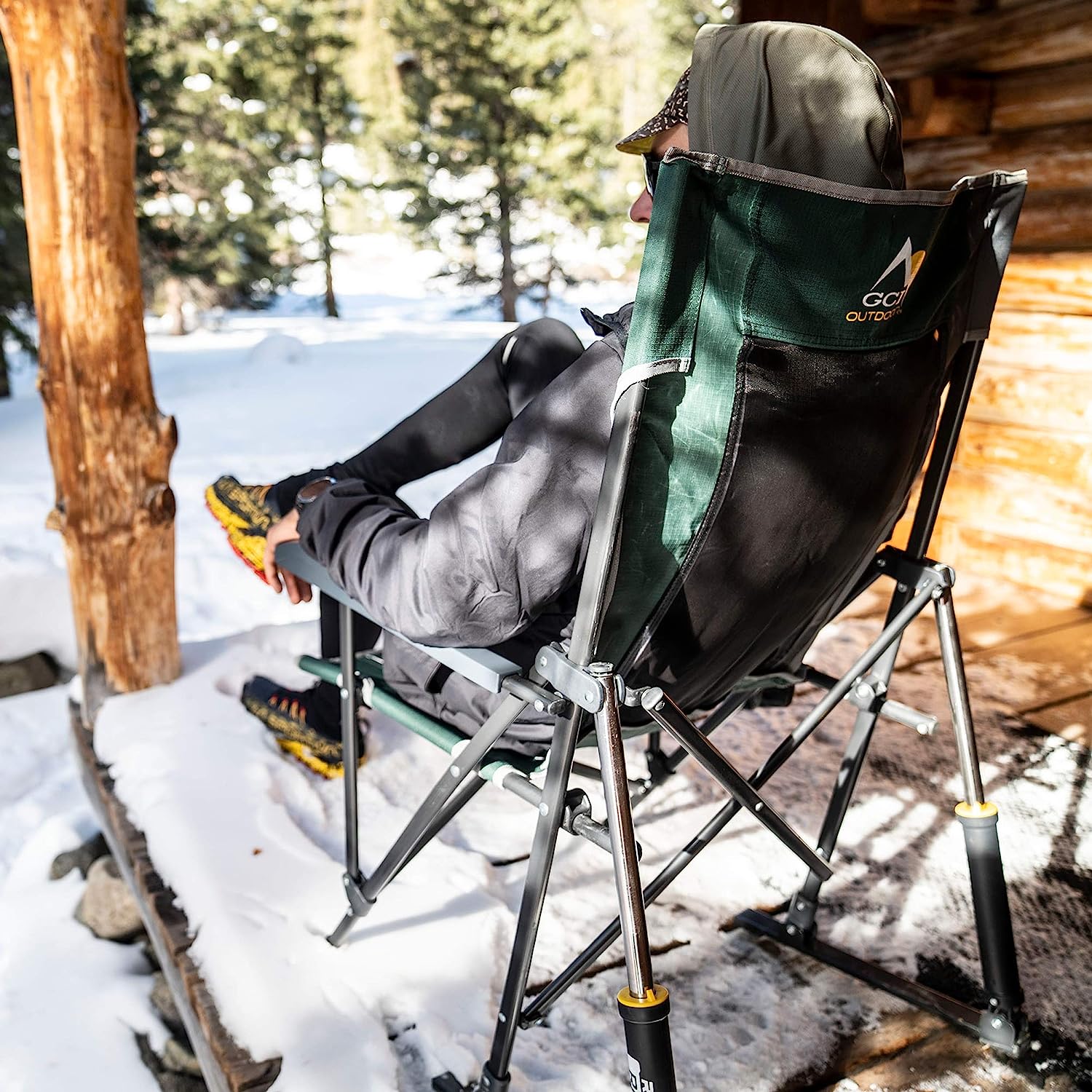 GCI Outdoor Roadtrip Rocker Collapsible Rocking Chair &amp; Outdoor Camping Chair
