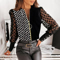 Fashion Color Block Zipper Shirt