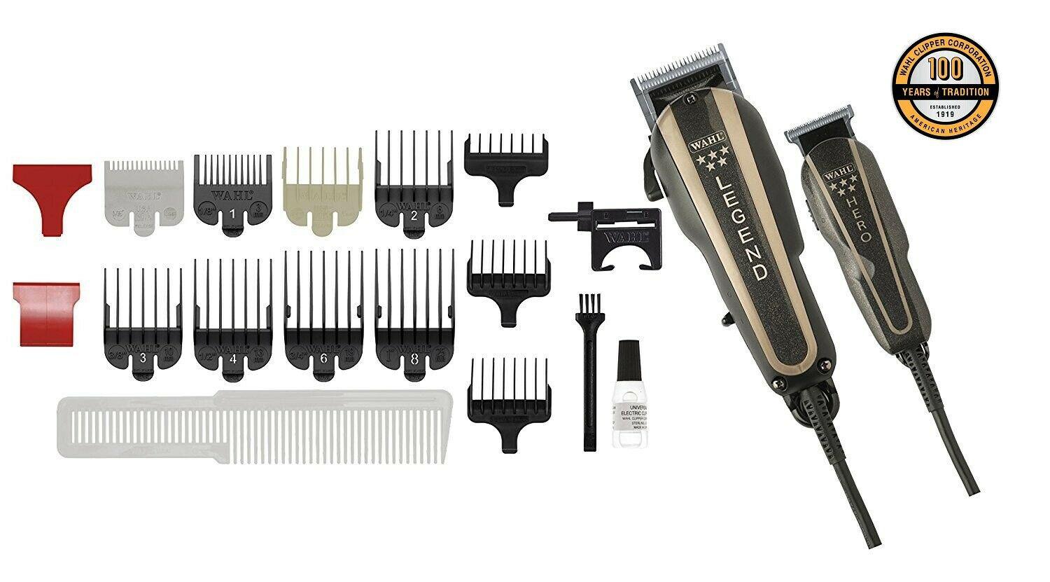 WAHL Professional Trimmer HERO & Hair Clipper LEGEND 5 Star Barber Combo 220Volt