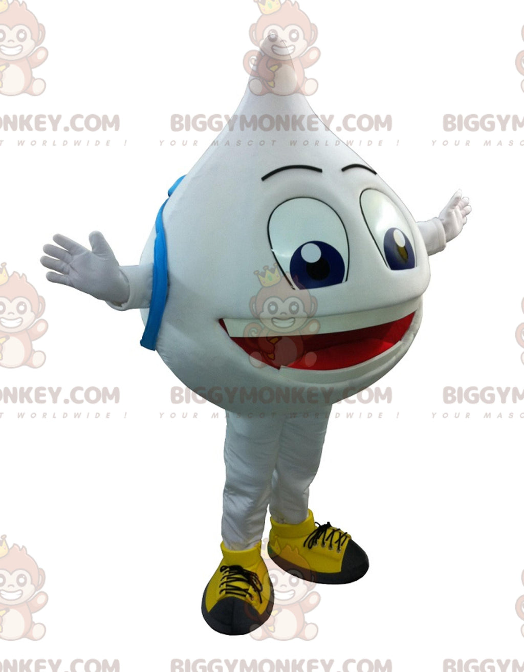 Big Giant White Blob BIGGYMONKEYMascot Costume. Giant white drop