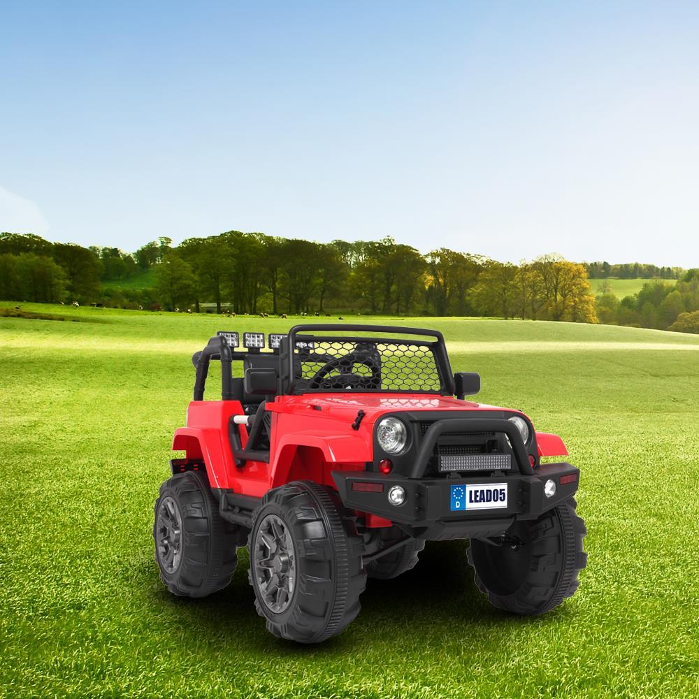 UBesGoo 12V Kids Battery Powered Electric Red 4-Wheeler Ride-On Car with LED Headlights, Music, Remote Control - Red