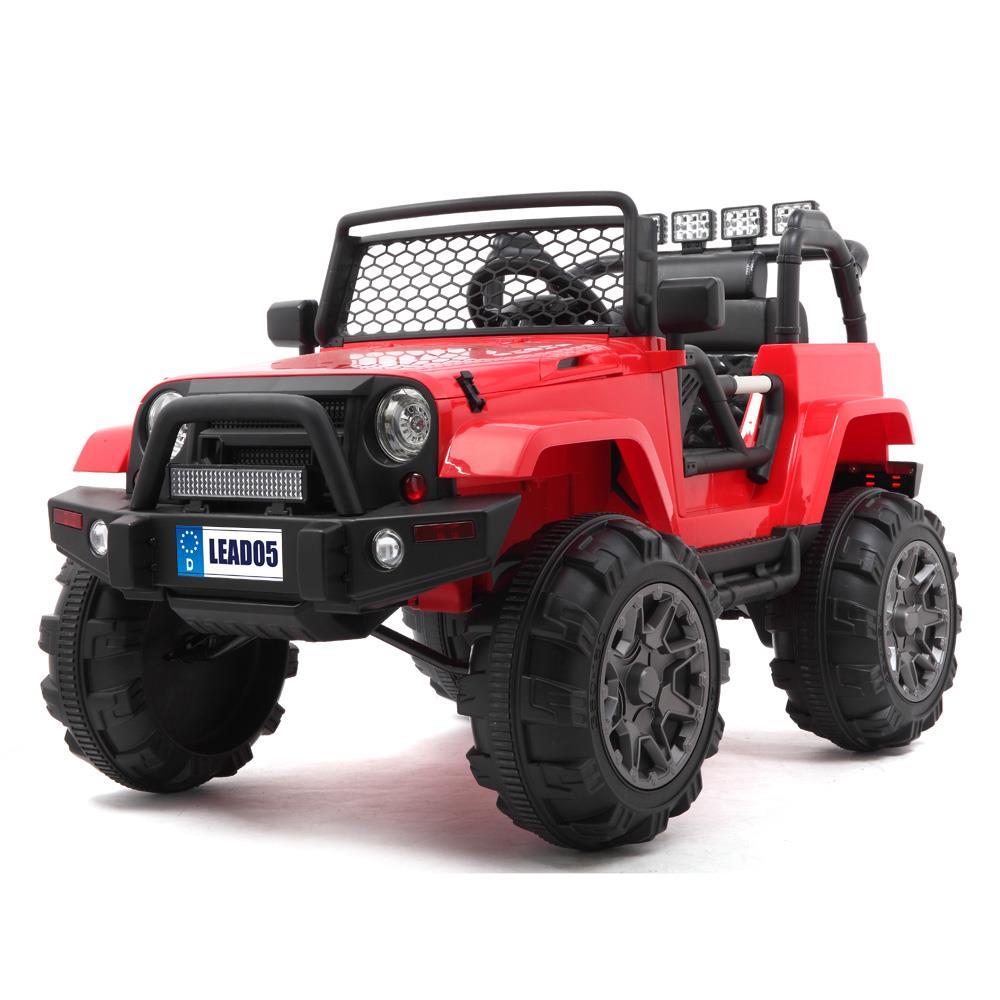 UBesGoo 12V Kids Battery Powered Electric Red 4-Wheeler Ride-On Car with LED Headlights, Music, Remote Control - Red