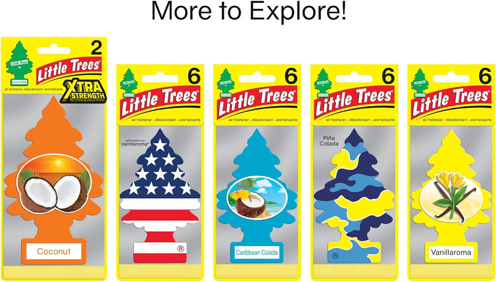 LITTLE TREES Air Fresheners Car Air Freshener. Hanging Tree Provides Long Lasting Scent for Auto or Home. Coconut, 24 Air Fresheners