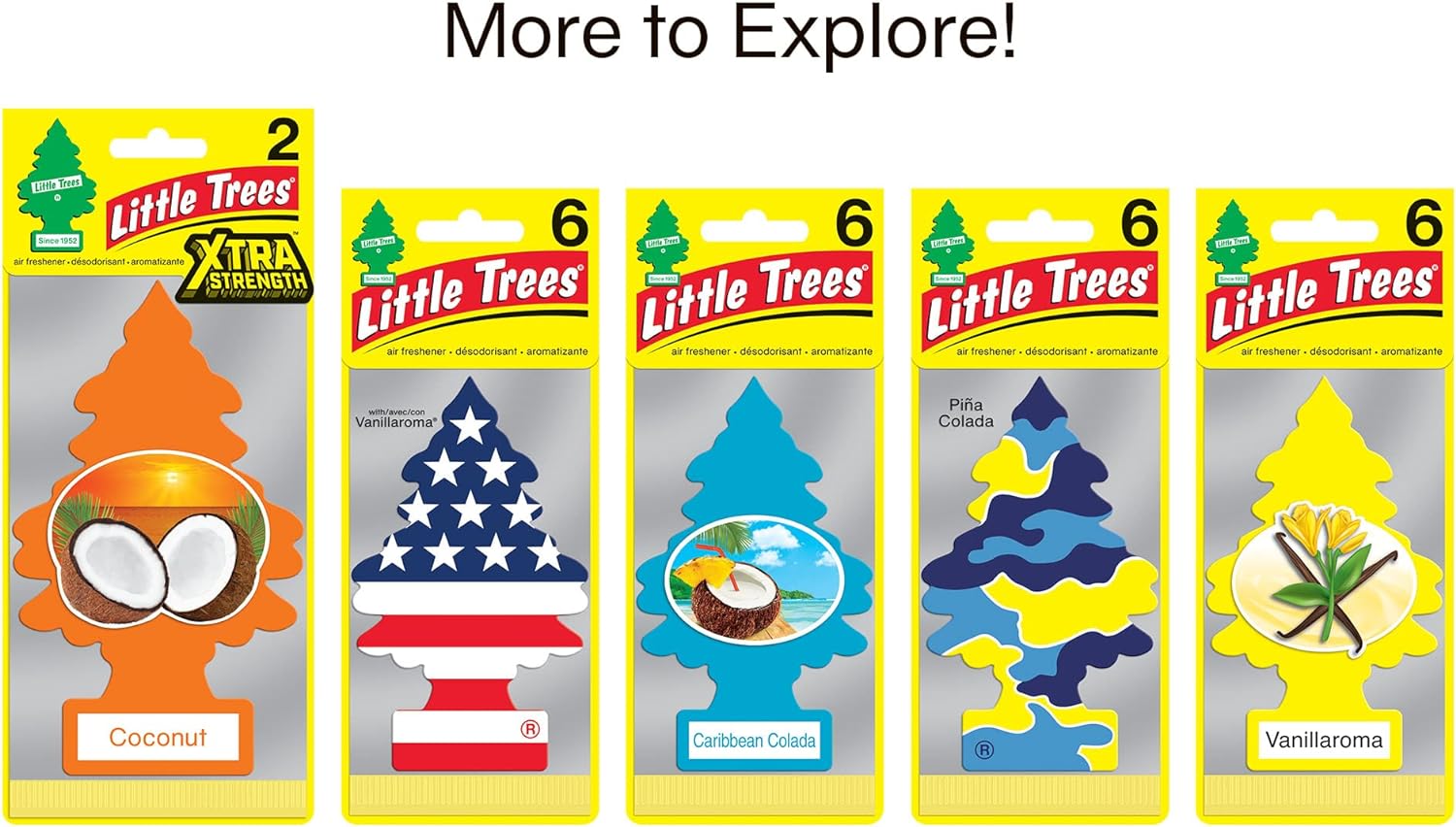 LITTLE TREES Air Fresheners Car Air Freshener. Hanging Tree Provides Long Lasting Scent for Auto or Home. Coconut, 24 Air Fresheners
