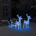 Eccomum Reindeers &amp; Sleigh Christmas Decoration 160 LEDs 51.2" Acrylic