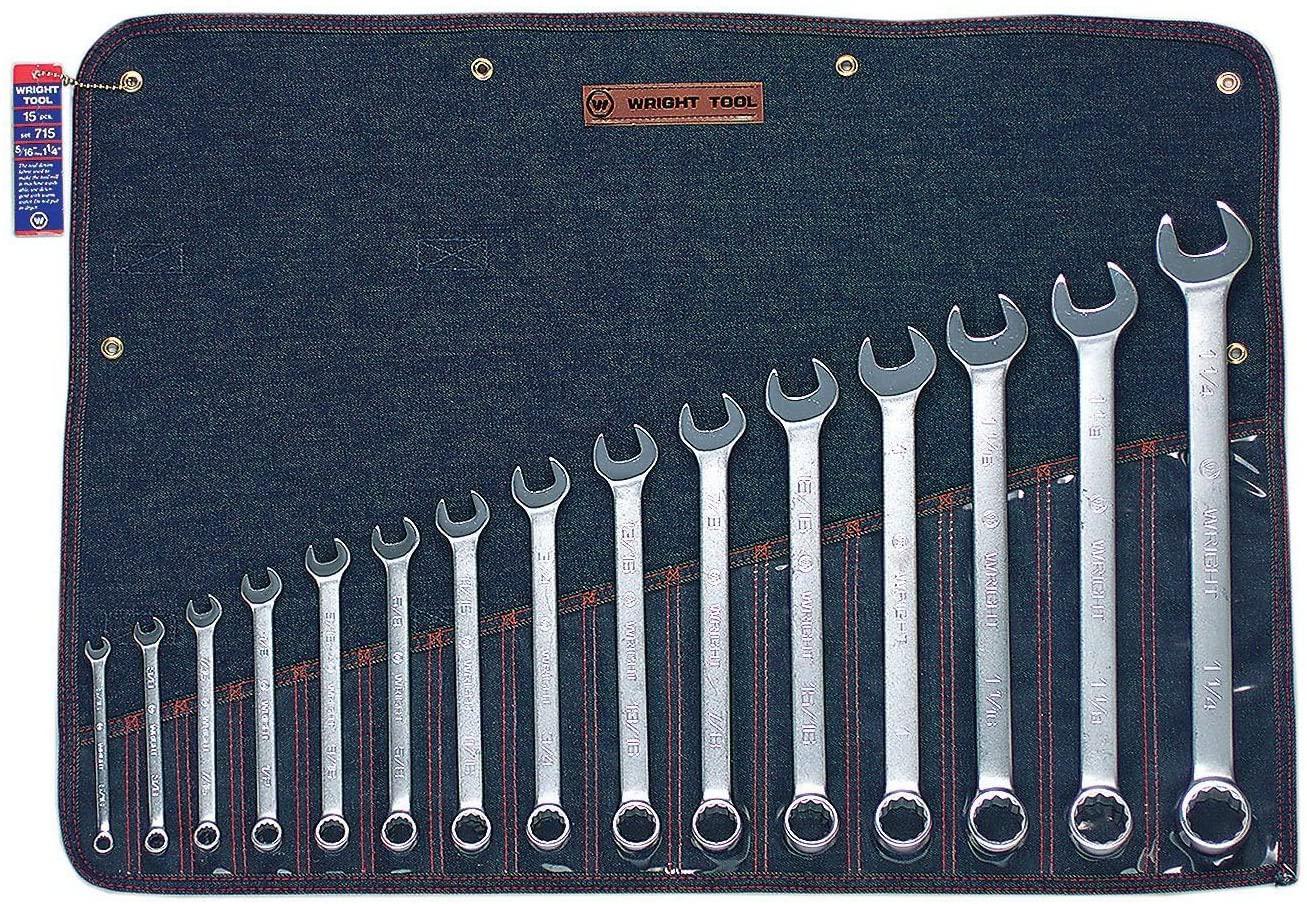 Wright Tool 715 15 Pc. 12 Pt. Combination Wrench Set 5/16"-1-1/4"