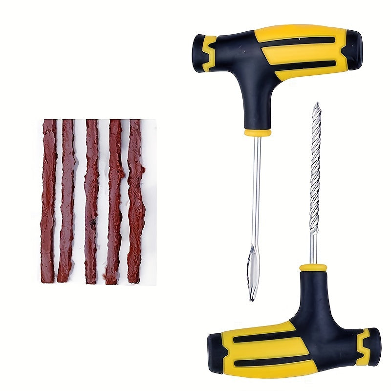 Complete Car &amp; Motorcycle Tire Repair Tool Kit - Fix Punctures &amp; Replace Tires Easily!