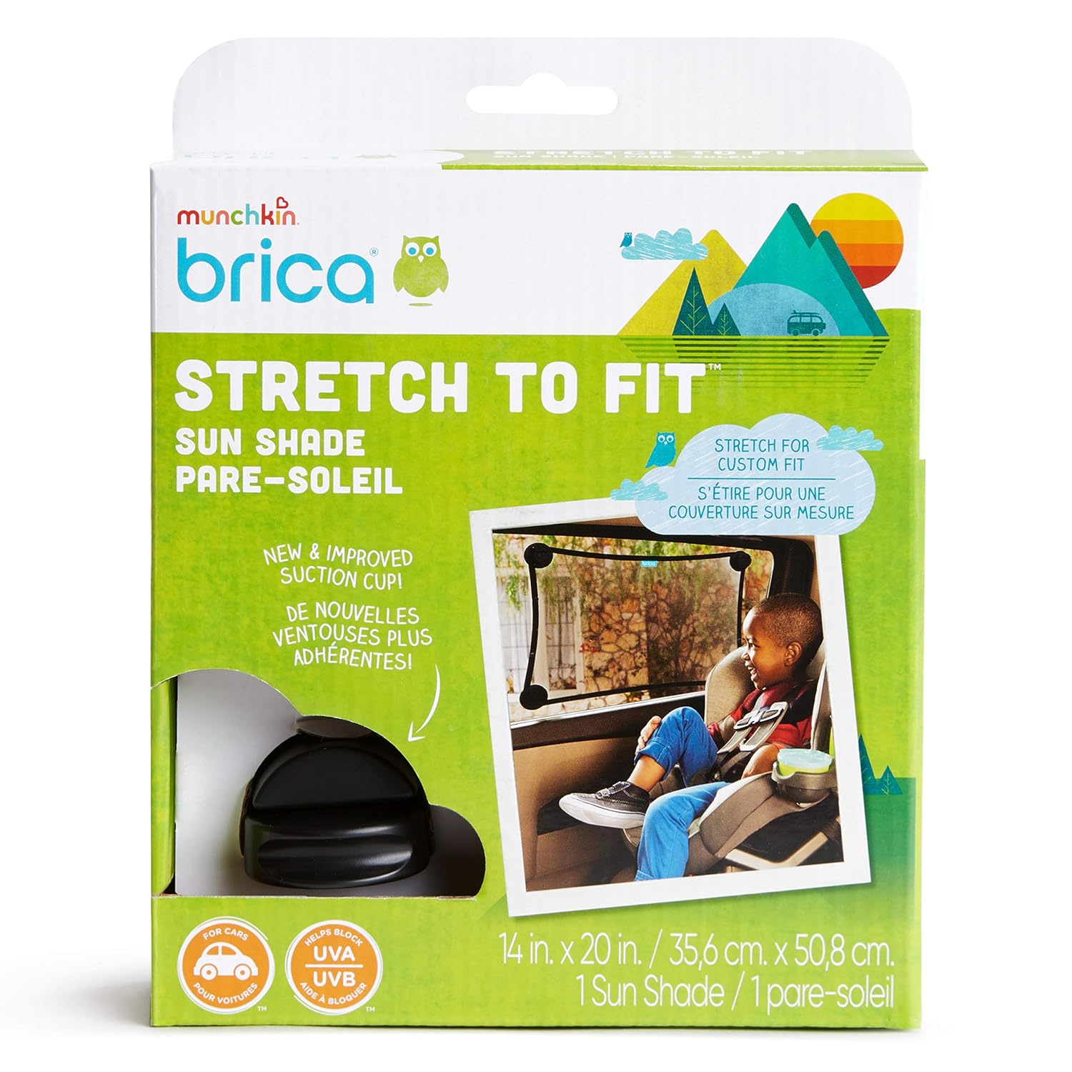 MunchkinBricaStretch to FitCar Window Sun Shade, Helps Block UVA/UVB Rays