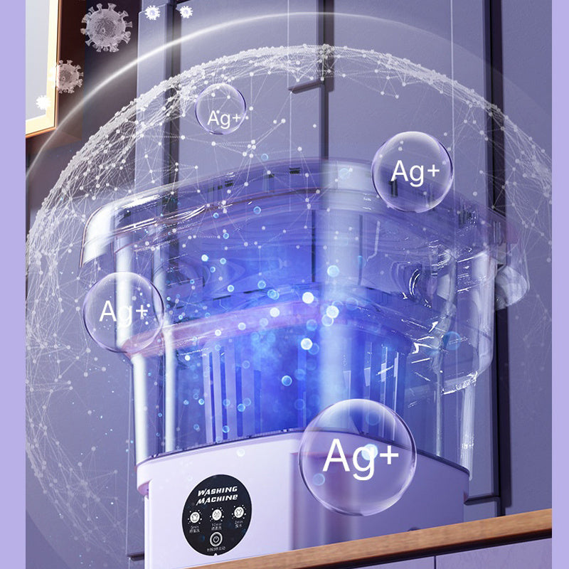 Portable Foldable Mini Washing Machine 8L High Capacity With 3 Modes Deep Cleaning Half Automatic Washt Soft Spin Dry For RV Travel, Camping