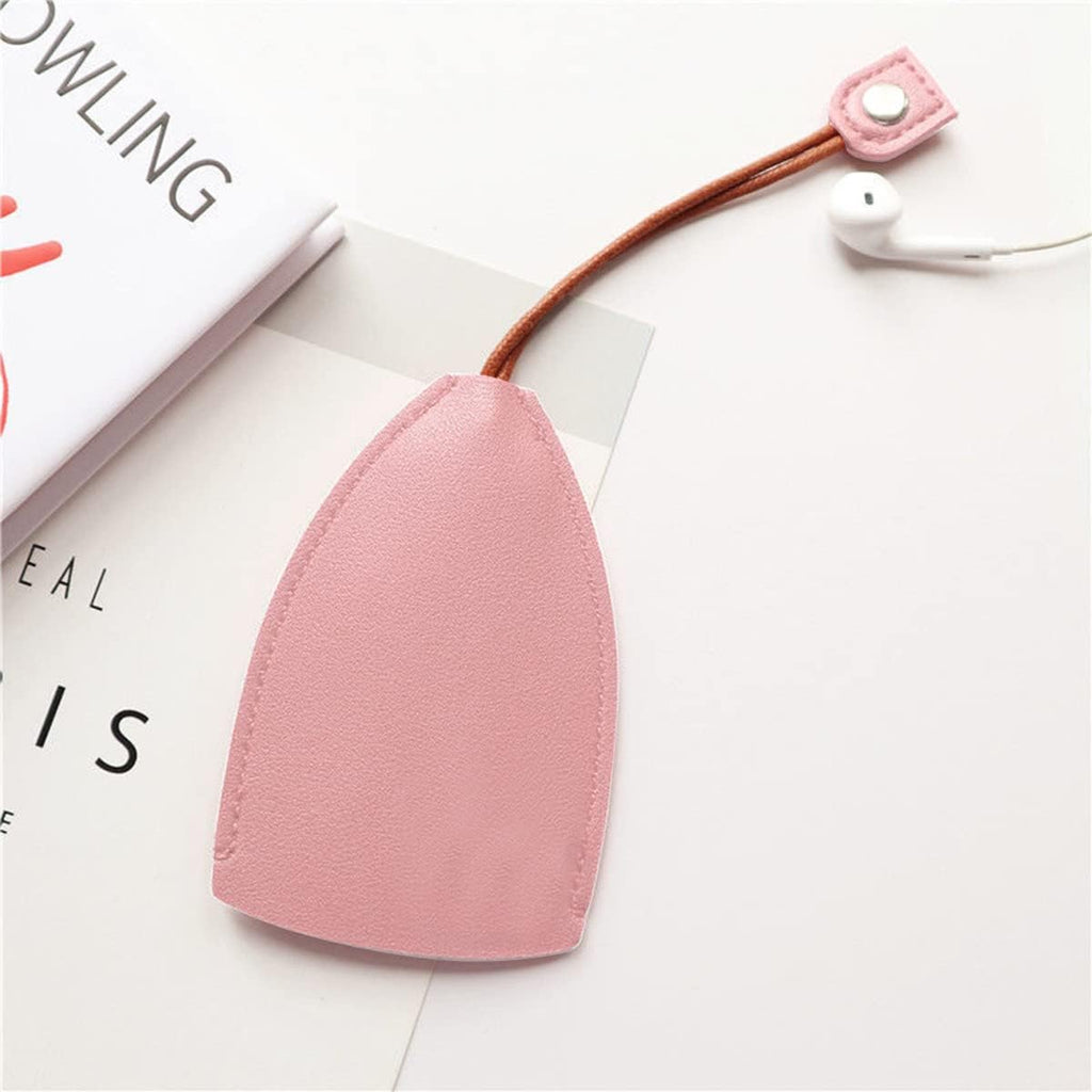 Car Key Case, 2PCS Creative Pull-Out Key Sleeve Keychain Bags, PU Leather Large-Capacity Protective Key Holder Hook (Pink)
