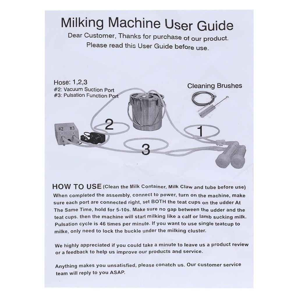 Electric Cow Goat MilMachine, Portable Pulsation MilMachine Single Bucket Piston Vacuum Pump 5L