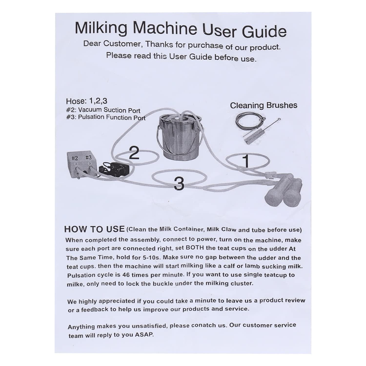 Electric Cow Goat MilMachine, Portable Pulsation MilMachine Single Bucket Piston Vacuum Pump 5L