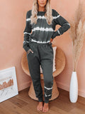 Striped Tie-Dye Gradient Home Service Suit