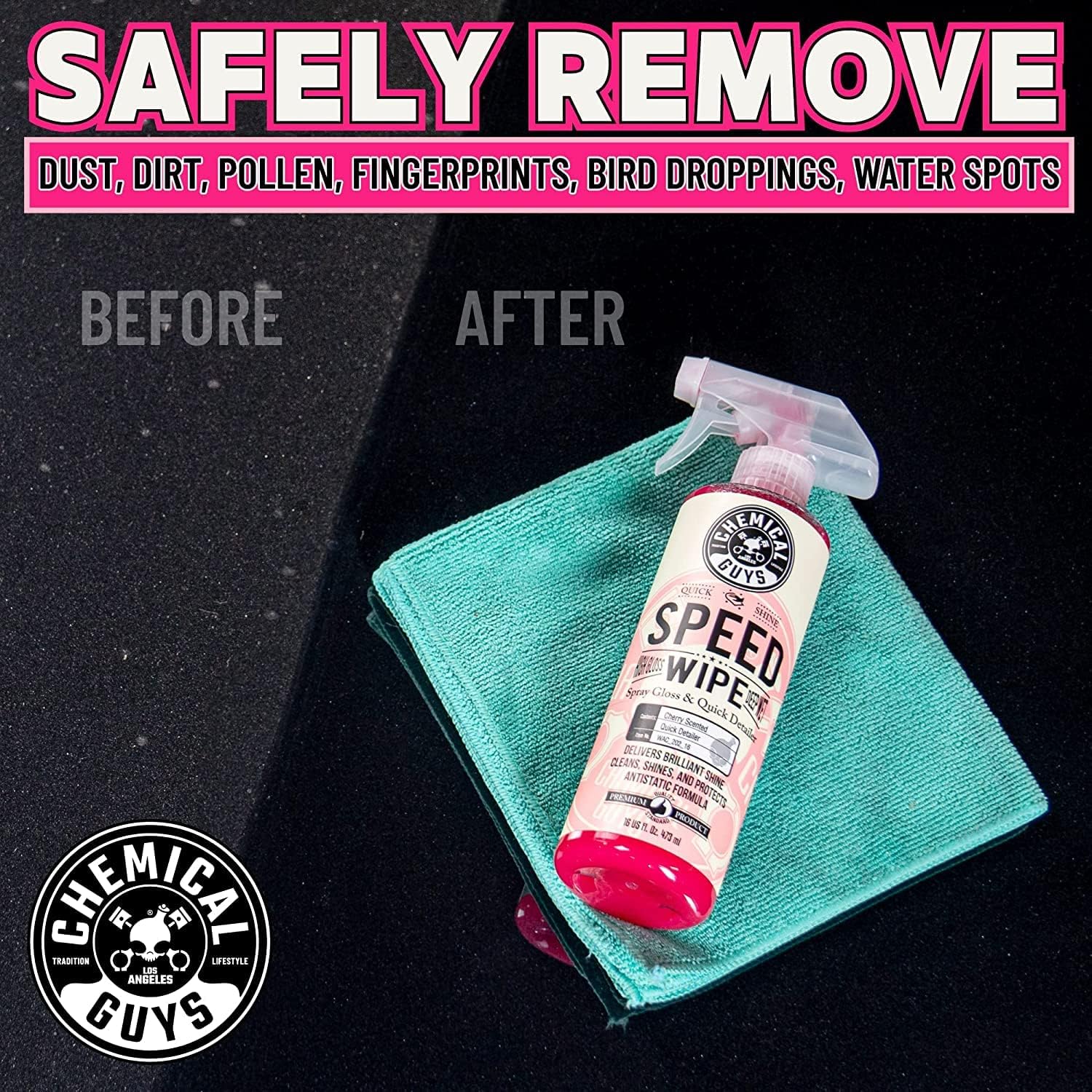 Chemical Guys CWS_402_64QDSW Car Wash &amp; Quick Detailer Bundle - Mr. Pink Foaming Car Wash Soap, 64 fl oz (Half Gallon) + Speed Wipe Sprayable Gloss &amp; Quick Detailer, 16 fl oz (2 Items)