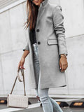 Solid Color Casual Loose Cardigan Woolen Coat