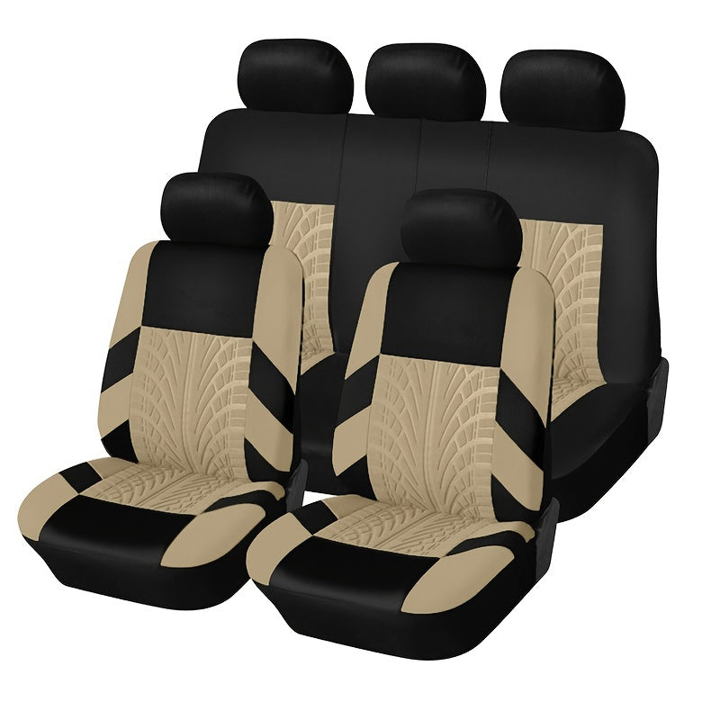 5 Seats Car Seat Covers, Breathable Polyester Split Automotive Front Rear Seat Cushion Covers, Vehicle Seat Protectors Universal For Cars, Trucks, SUV
