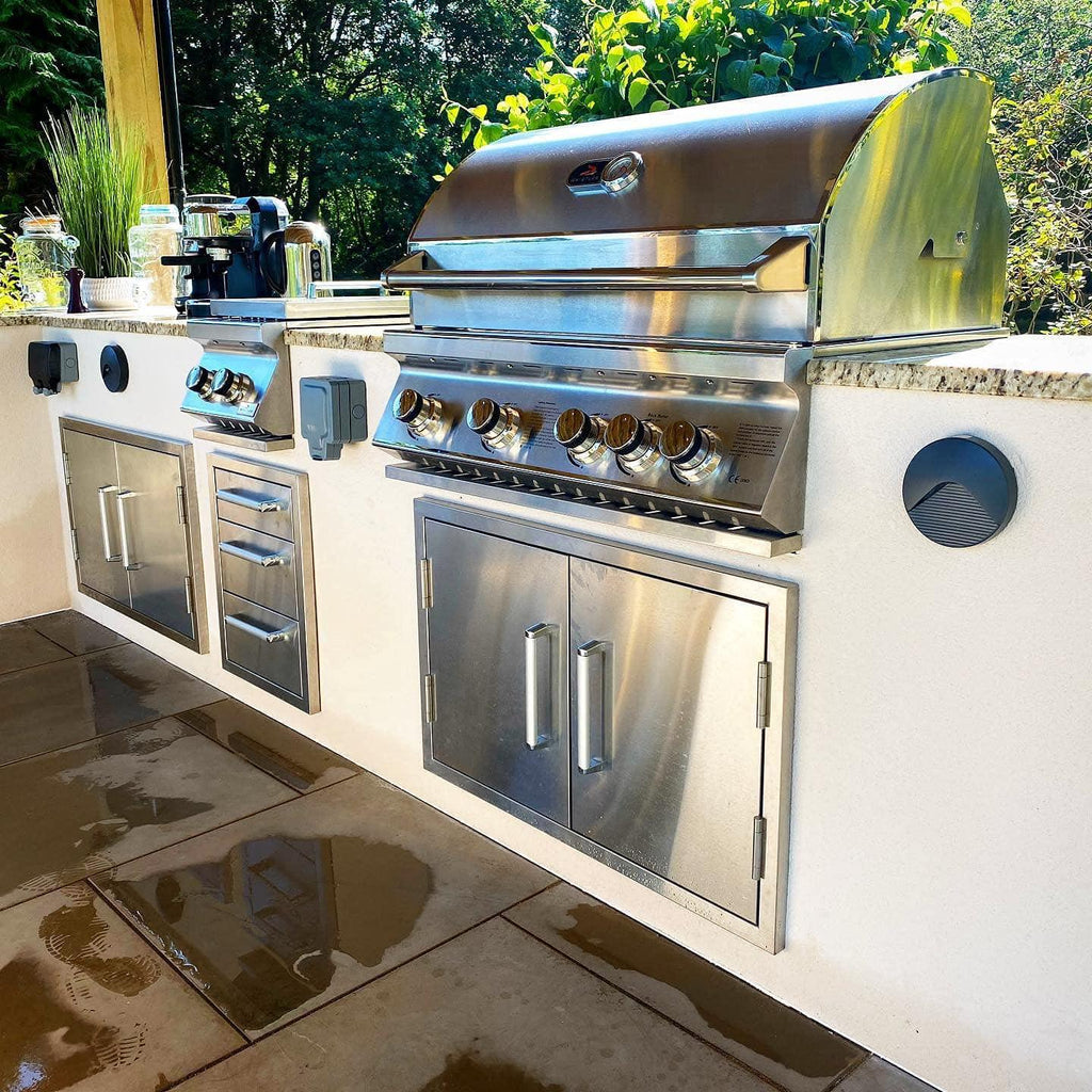 Outdoor Kitchen Double Access Door,33X22 Inch,304  Steel BBQ Gr
