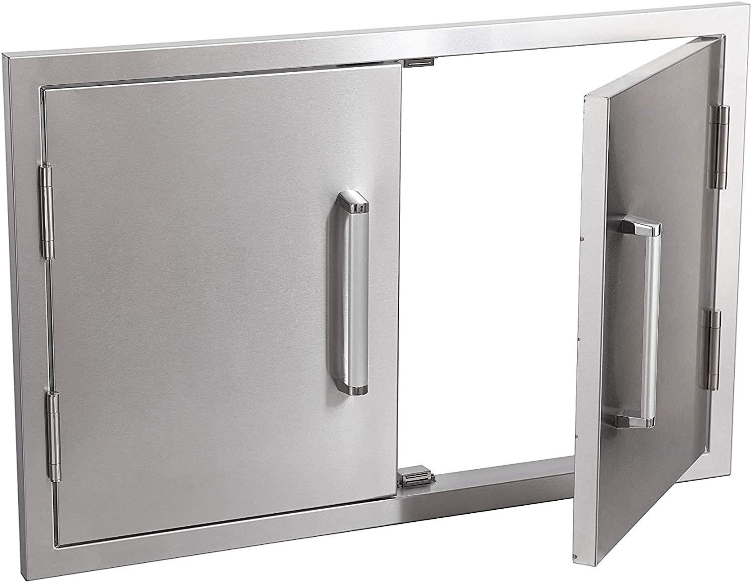 Outdoor Kitchen Double Access Door,33X22 Inch,304  Steel BBQ Gr