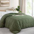HOMBYS Oversized King Duvet Cover 120 x120 Inch, Ultra Soft Microfiber Olive Green Duvet Cover for All Season with Ziper Closure, 8 Coner Tabs (Olive Green, Oversized King)