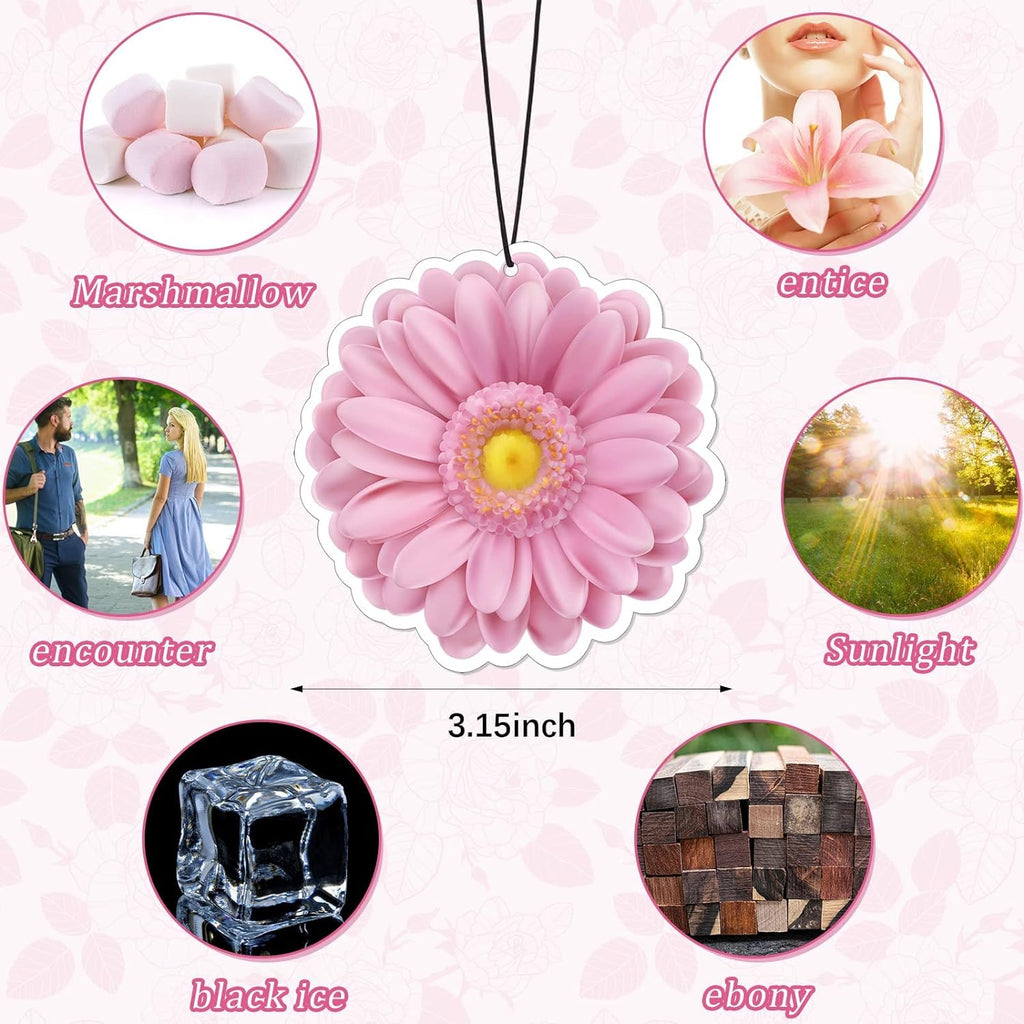 12 Pack Car Air Fresheners Butterfly Summer Flower Hanging for Women Girls Cute Air Freshener for Cars Mirror (Summer Flower)