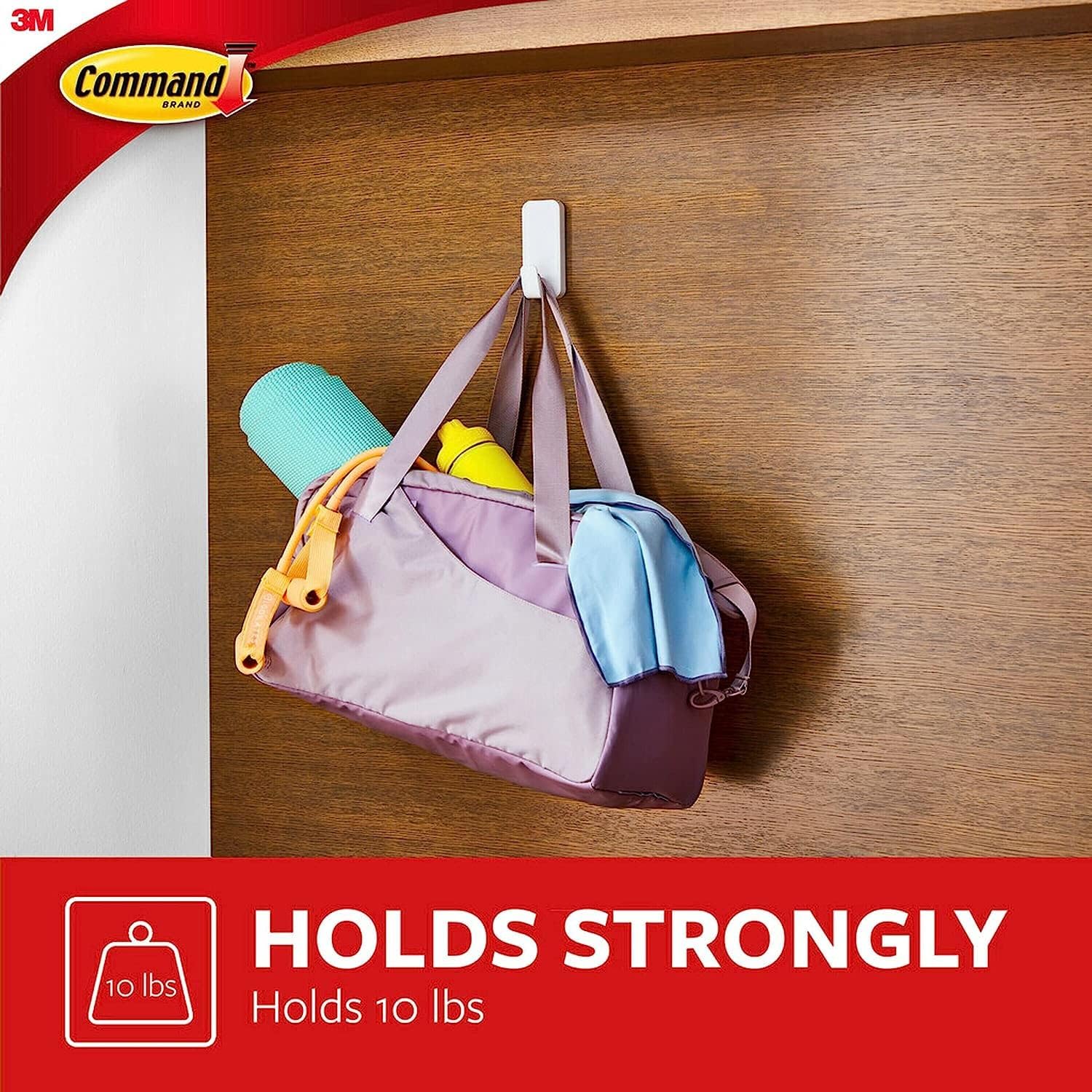 Command 10 Lb XL Heavyweight Wall Hook, White, Damage Free Decorating, 2 Command Hooks