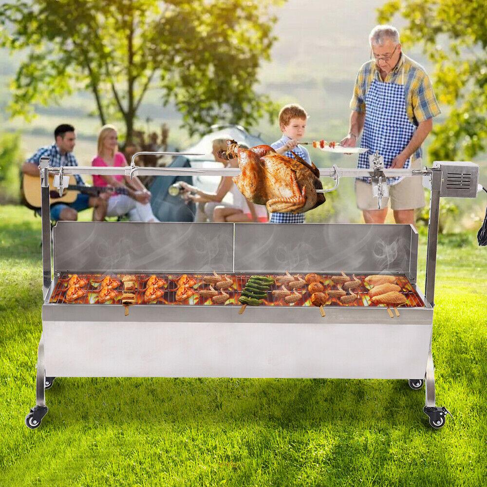 25W LarRoaster Spit Rotisserie BBQ Grill Whole Lamb Chicken Pig Lamb 4 Rubber