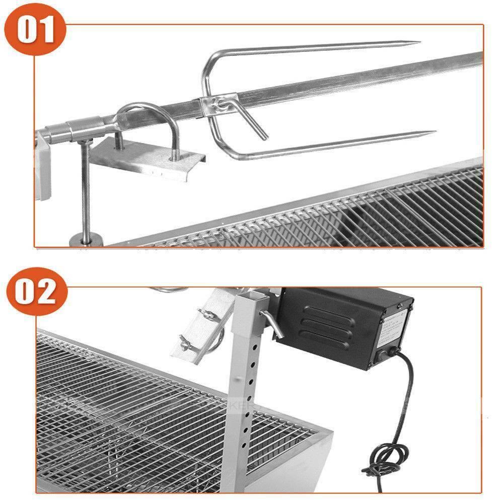 25W LarRoaster Spit Rotisserie BBQ Grill Whole Lamb Chicken Pig Lamb 4 Rubber