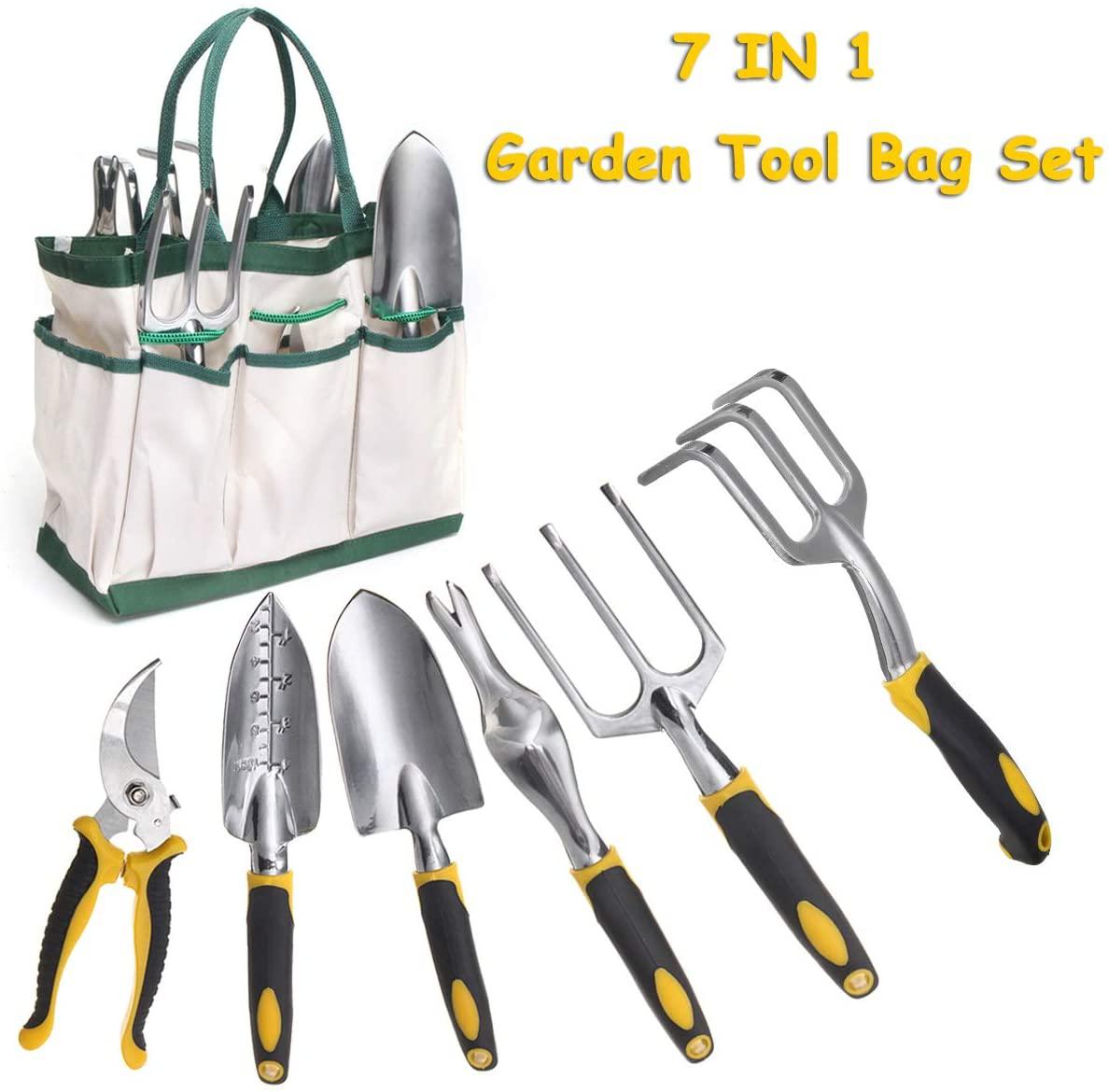 C.W.USJ Hand Tool  Steel Tool Set Planting Tools Pliers with Folding Bag 7Pcs Household Tool