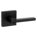 Halifax Square Matte Black Keyed Entry Door Lever Featuring SmartKey Security