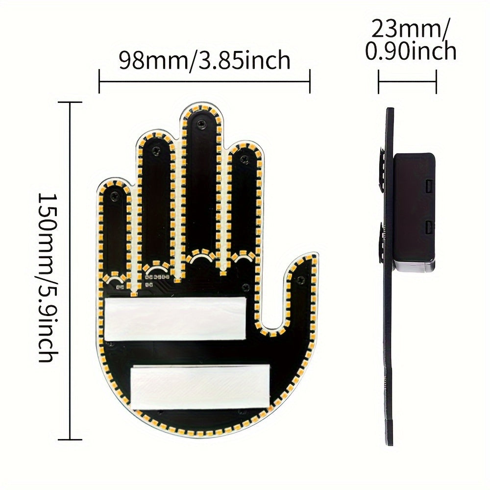 LED Illuminated Gesture Light Car Finger Light With Remote Road RaSigns Middle Finger Gesture Light Hand Lamp