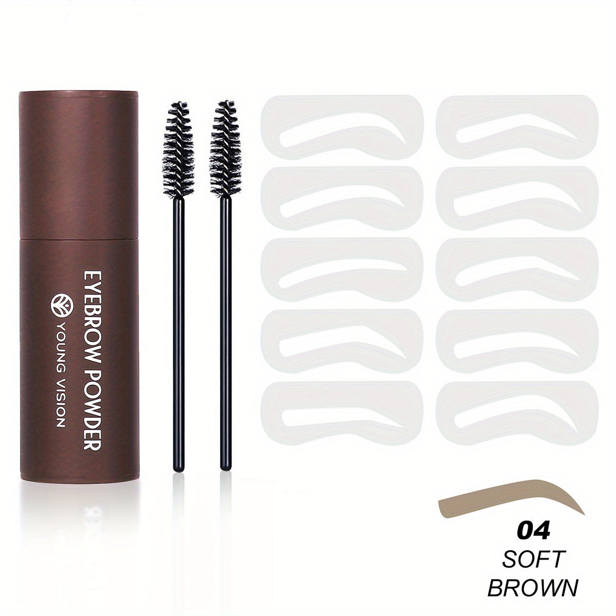 Eyebrow Stamp Stencils Kit, One Step Brows Powder Makeup