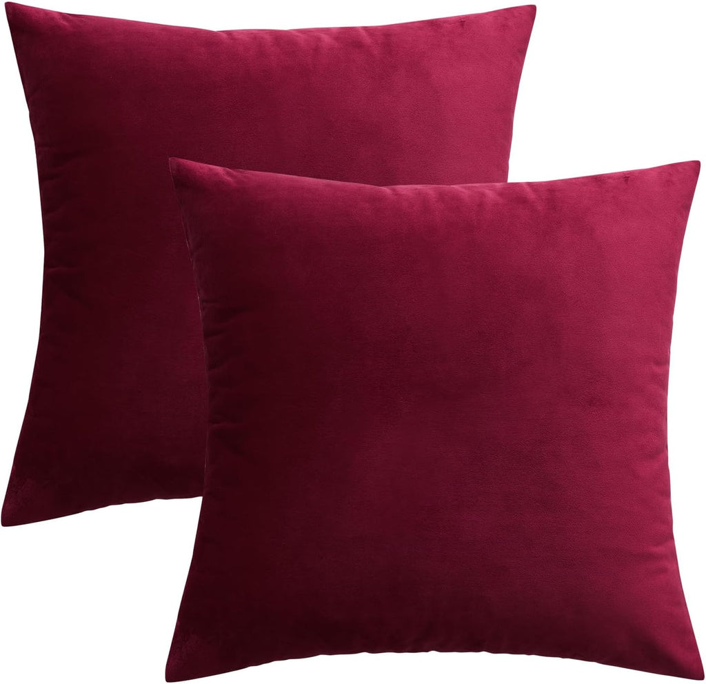 MIULEE Pack of 2 Christmas Velvet Soft Solid Decorative Square Throw Pillow Covers Set Cushion Cases Pillowcases for Sofa Bedroom Couch Car18 x 18 Inch 45 x 45 Cm