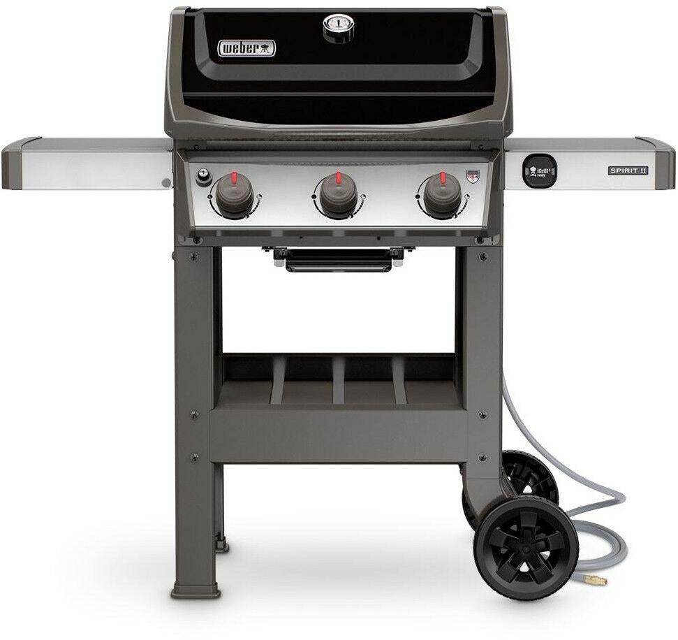 Gas BBQ Grill  Spirit II E-310 3-Burner Natural Black Cart Thermometer