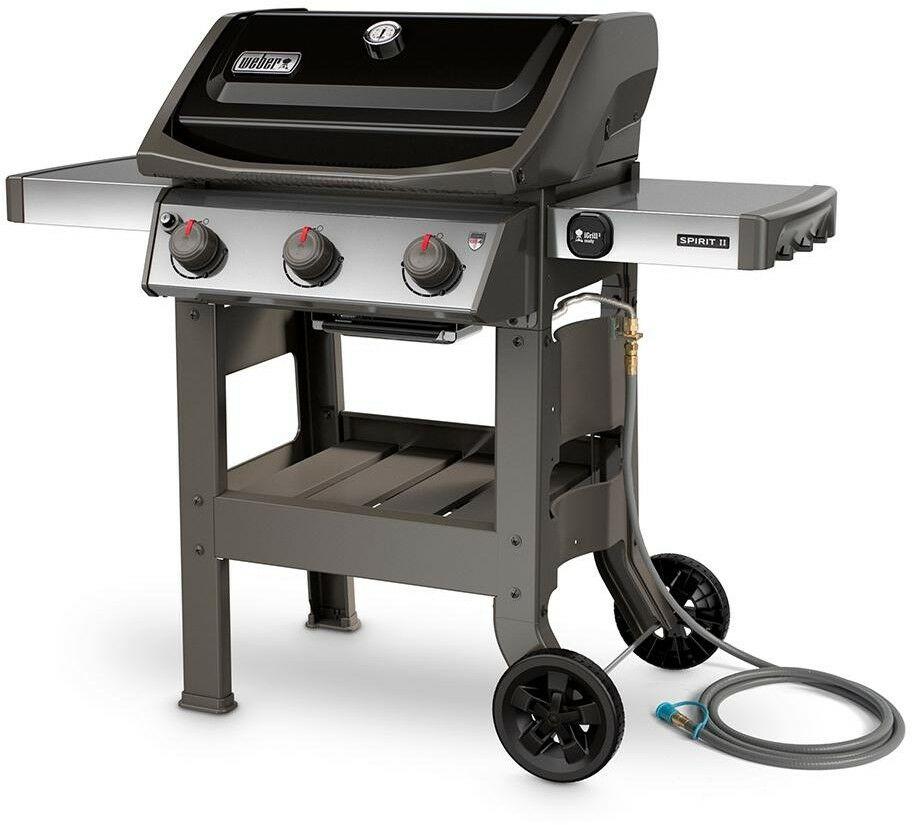 Gas BBQ Grill  Spirit II E-310 3-Burner Natural Black Cart Thermometer