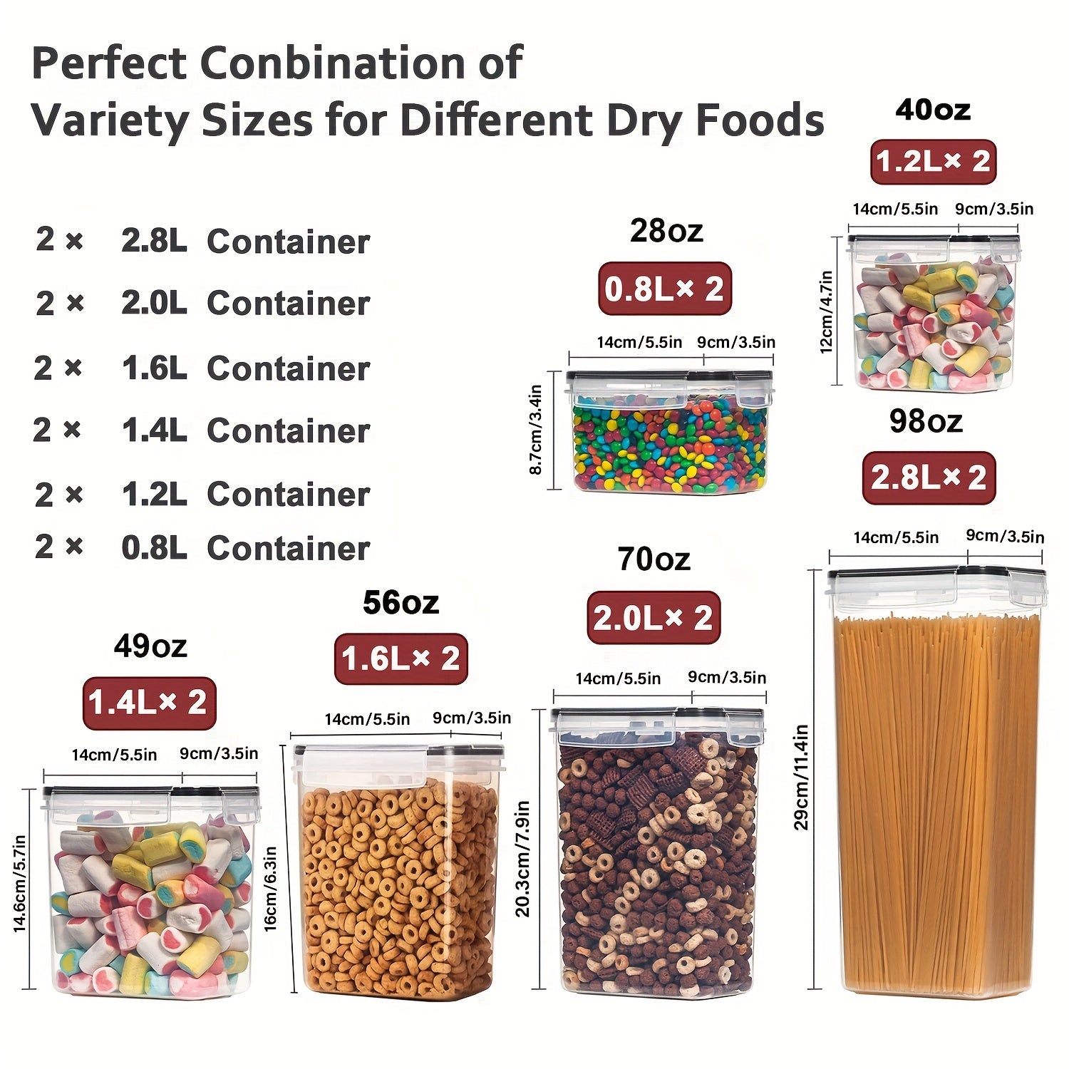 12pcs Airtight Food StoraContainers: BPA Plastic Kitchen Canisters For Flour, Sugar, Cereal &amp; Labels