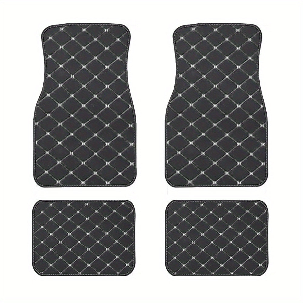 4pcs Car Floor Mats Universal Waterproof Front Rear Full Set Auto Rugs Leather Car Carpet Accessories Interior