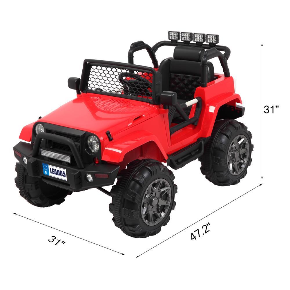 Zimtown 12V Ride On Car Kids Electric Battry Powered w/ Remote Control, 3 Speeds, LED Lights, MP3 - Red