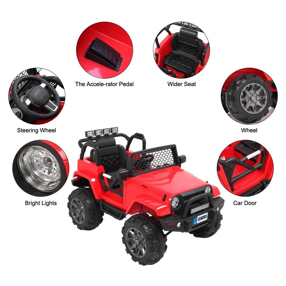 Zimtown 12V Ride On Car Kids Electric Battry Powered w/ Remote Control, 3 Speeds, LED Lights, MP3 - Red