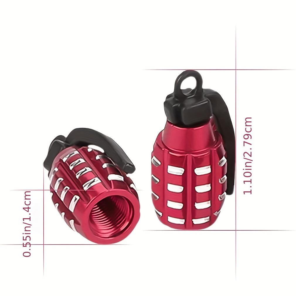 4pcs Grenade Alloy Tire Valve Caps - Add Style To Your Car, Truck, Or Bike Wheels!