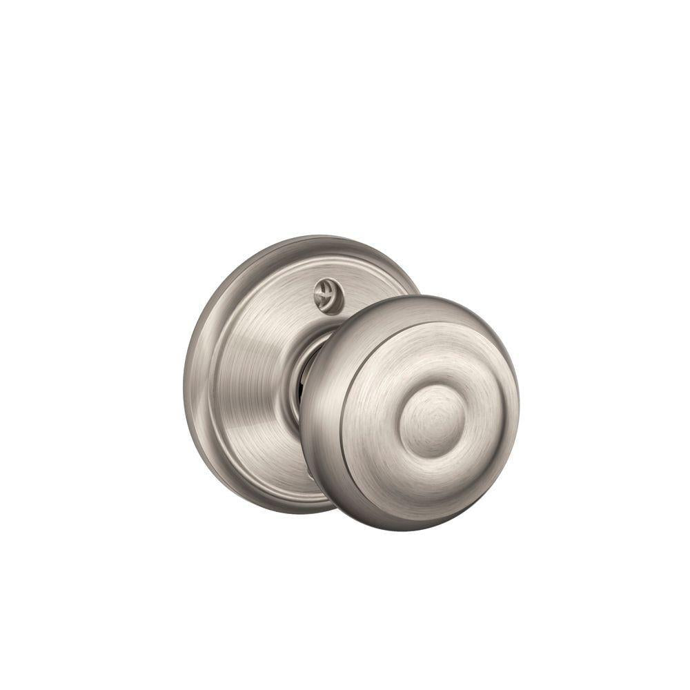 Camelot Satin Nickel Sense Smart Door Lock with Georgian Knob Door Handleset