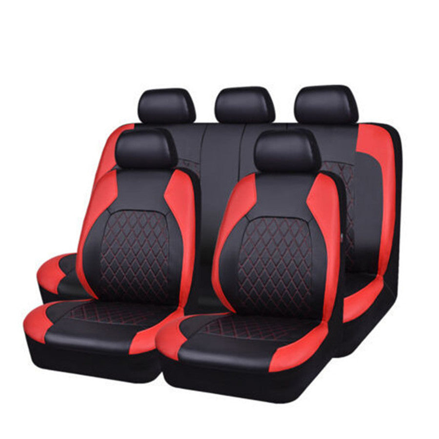 All Season PU Leather Universal Car Seat Cover Set Full Surrounded Cushion Protector Pad Anti-Scratch Fit Sedan Suv Pick-up Seat