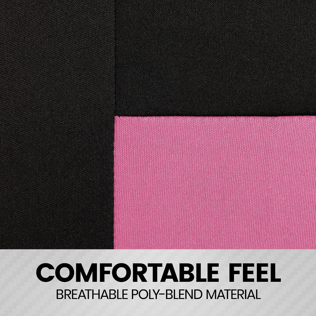 BDK PolyPro Car Seat Covers Full Set in Pink on Black – Front and Rear Split Bench Seat Covers for Cars, Easy to Install Car Seat Cover Set, Car Accessories for Auto Trucks Van SUV